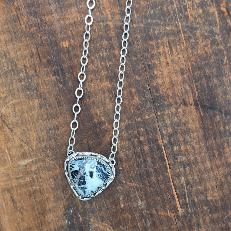 White Buffalo Triangle Necklace