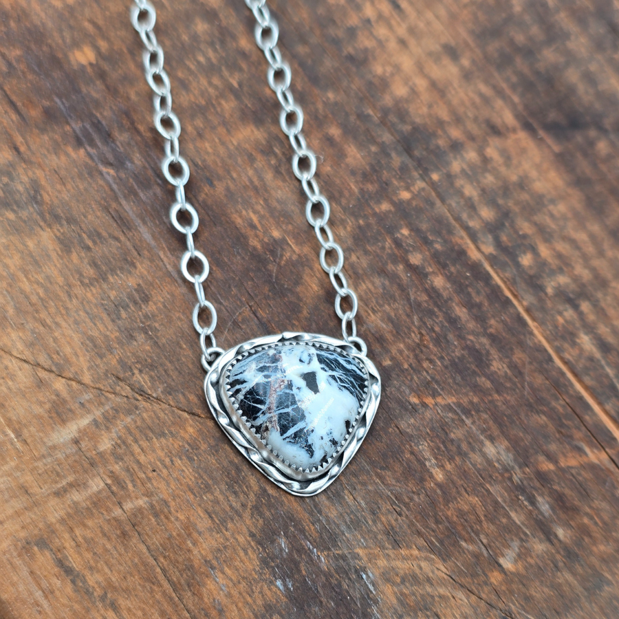 White Buffalo Triangle Necklace