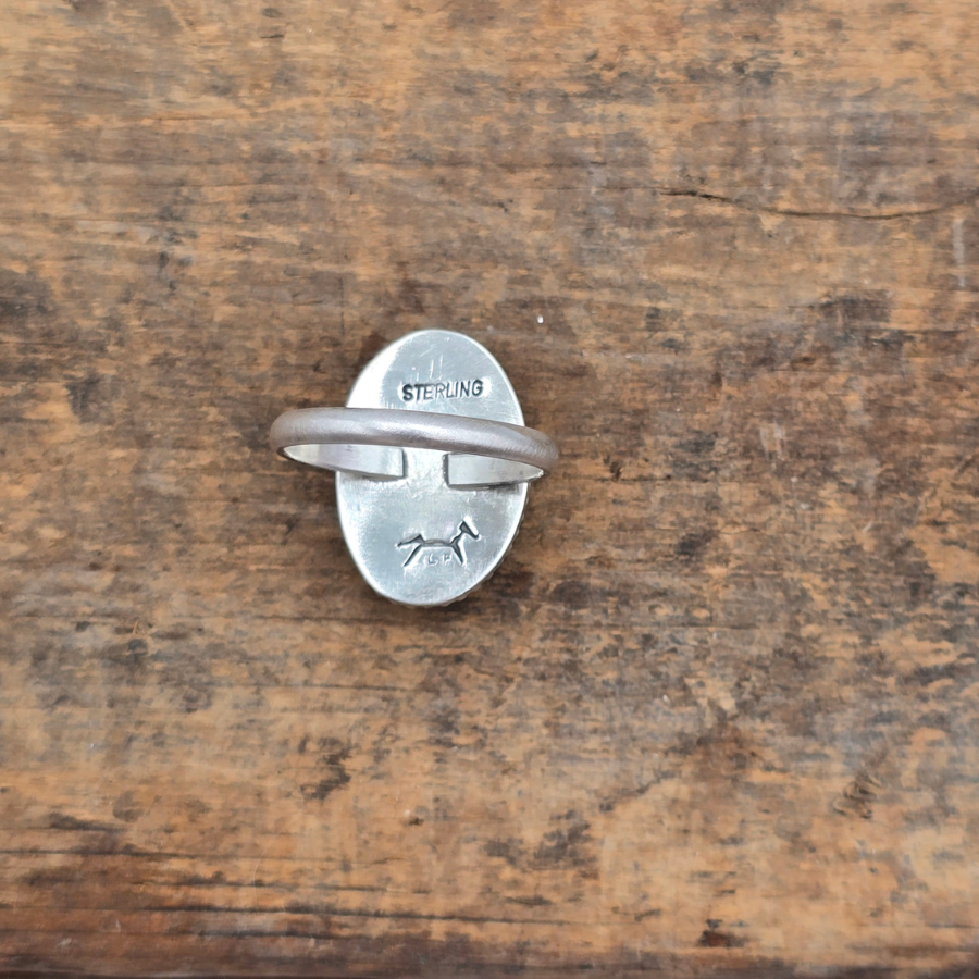 White Buffalo Oval Ring
