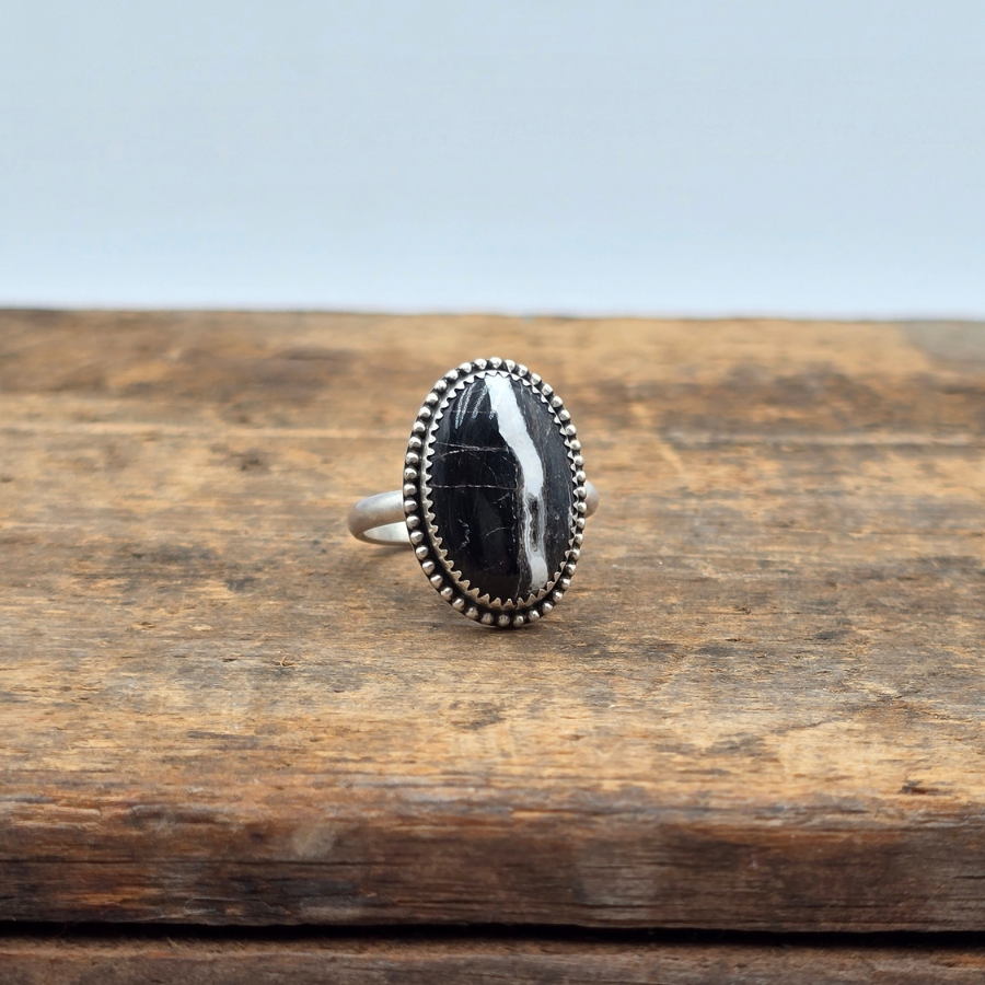 White Buffalo Oval Ring