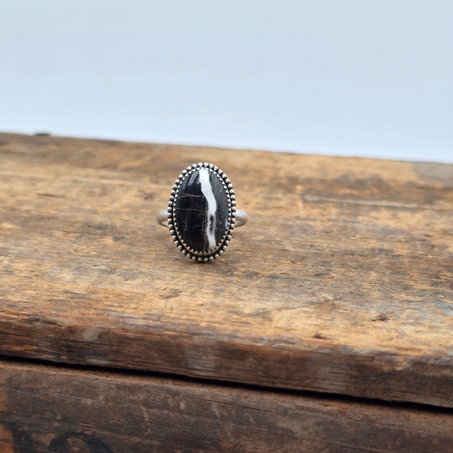 White Buffalo Oval Ring