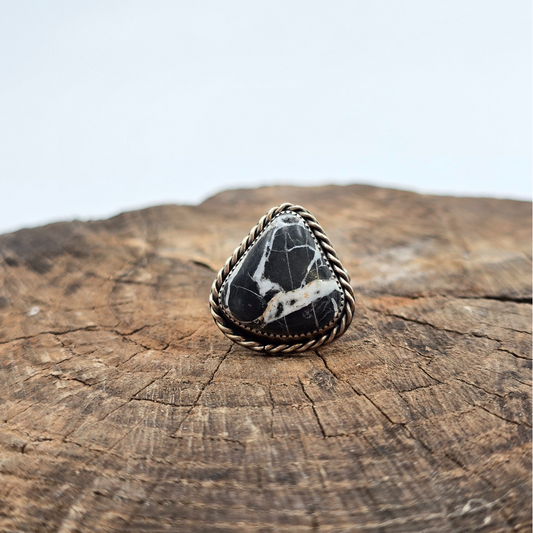 White Buffalo Triangle Ring