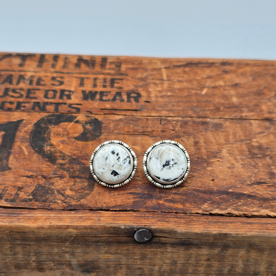 White Buffalo Round Studs