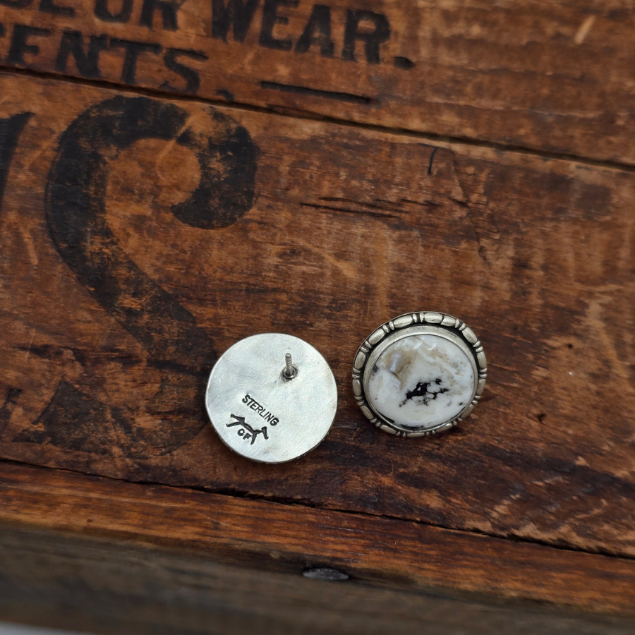 White Buffalo Round Studs