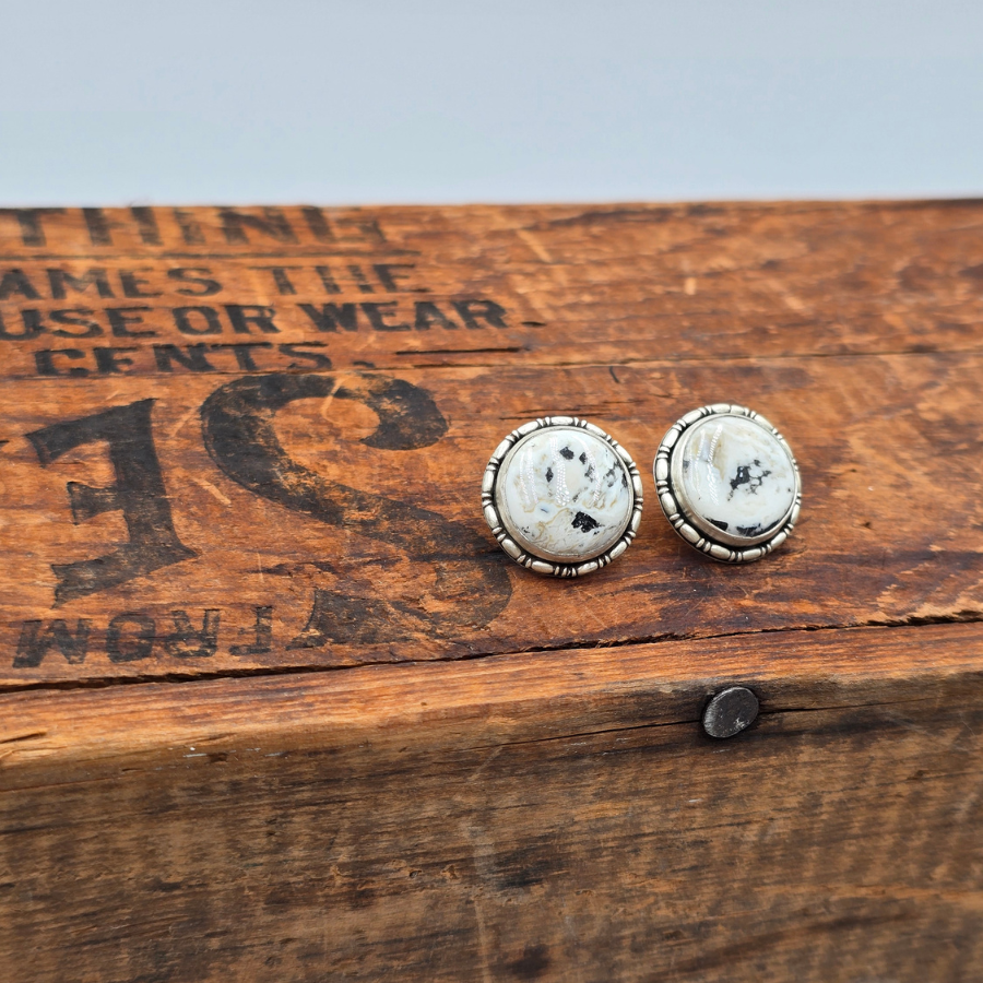 White Buffalo Round Studs
