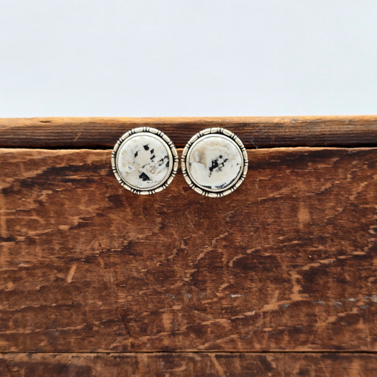 White Buffalo Round Studs