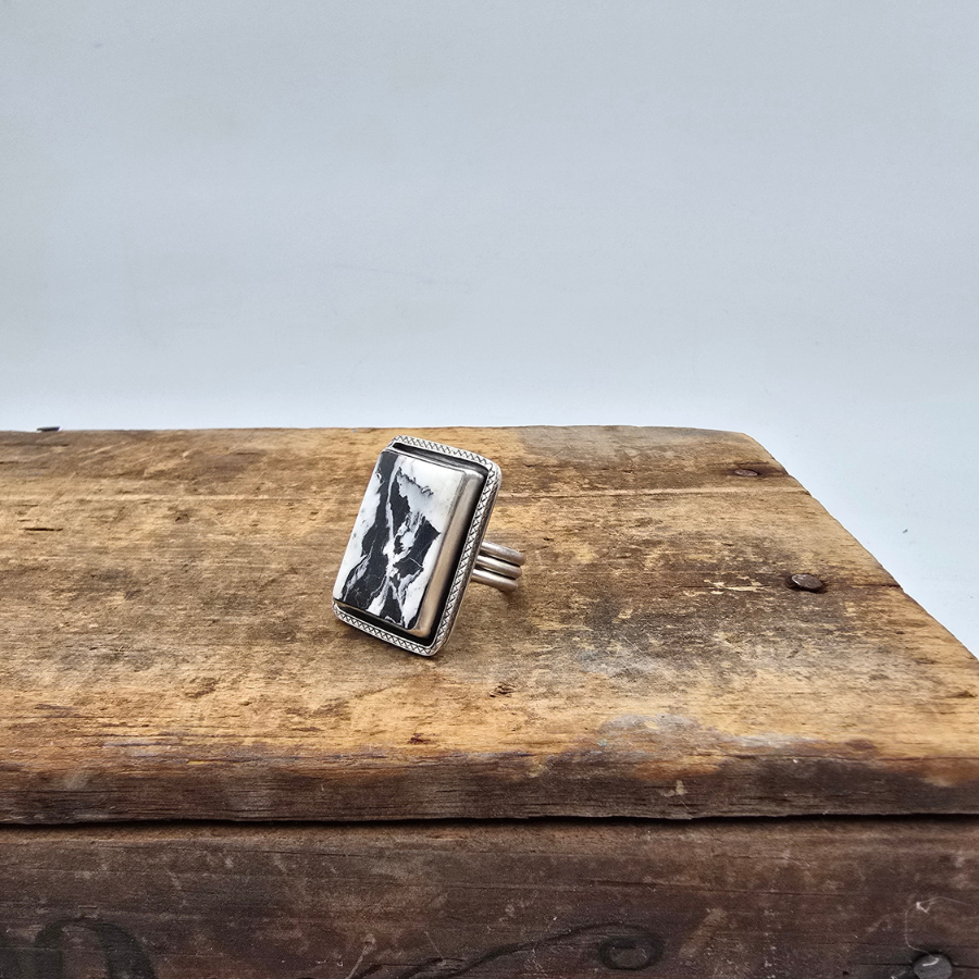 White Buffalo Rectangle Ring