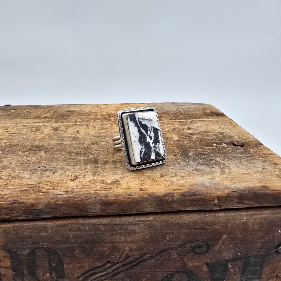 White Buffalo Rectangle Ring