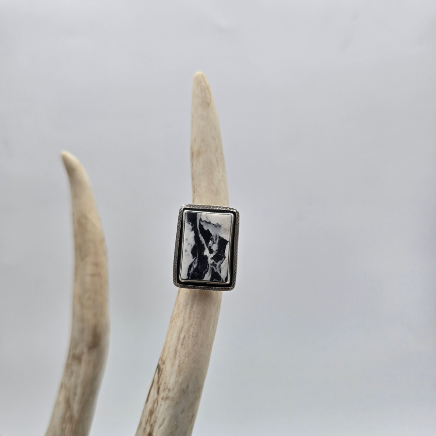 White Buffalo Rectangle Ring