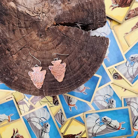 Copper Arrowhead Earrings