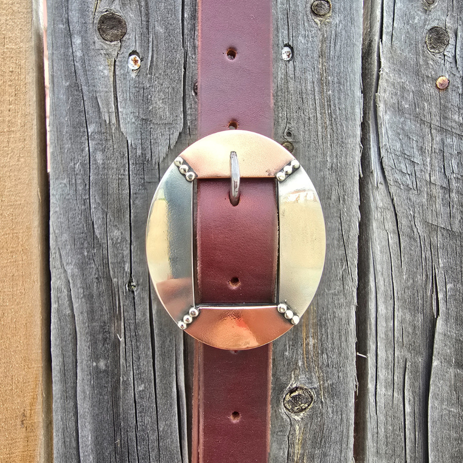 Copper and Nickel Silver Dots Buckle Split Ear Headstall