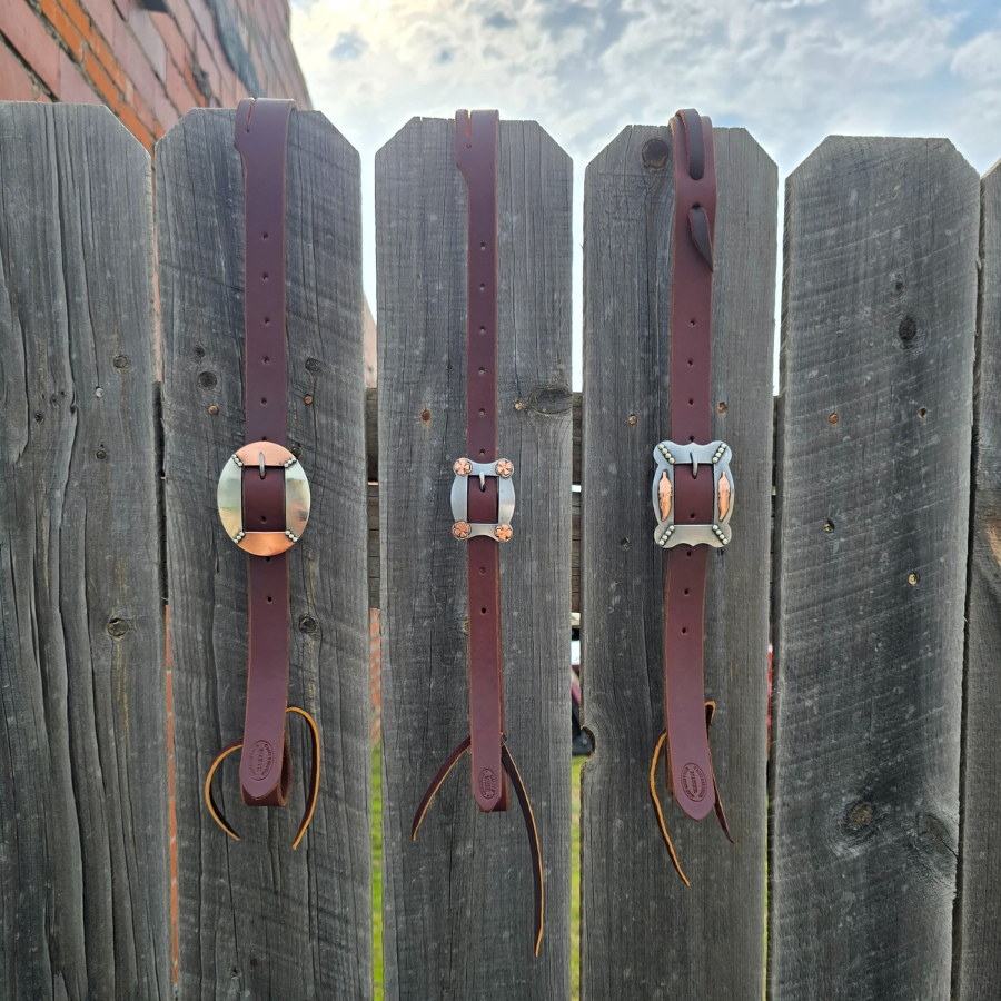 Copper Feathers and Dots Split Ear Headstall