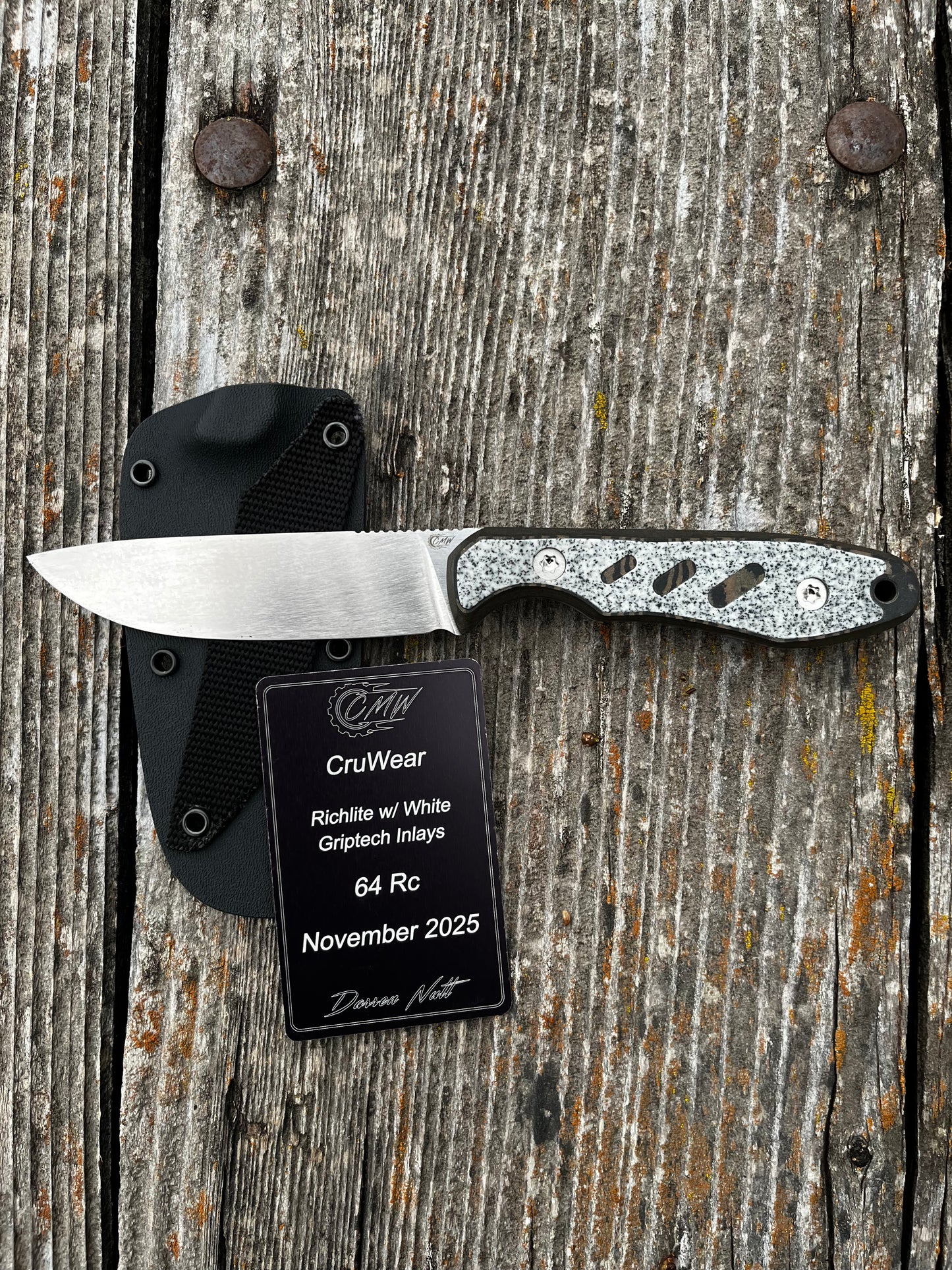 Richlite Scales and White GripTech Inlays