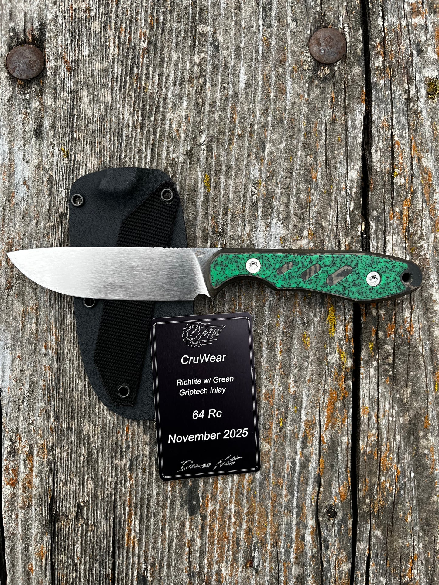 Richlite Scales and Green GripTech Inlays
