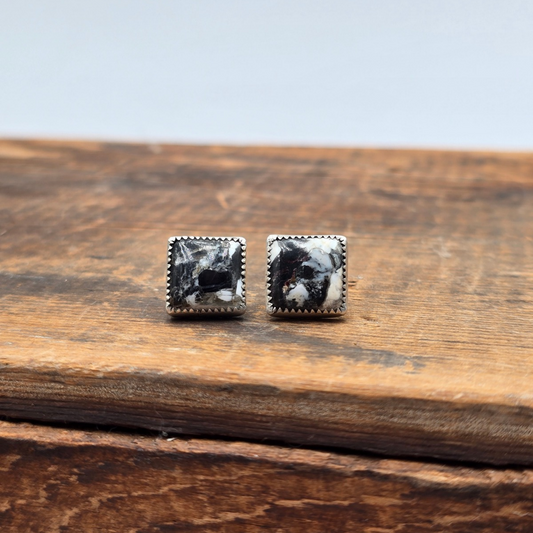 White Buffalo Square Studs