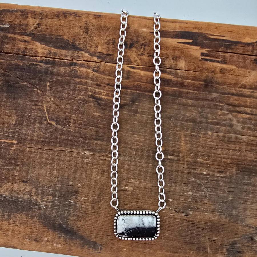 White Buffalo Bar Necklace