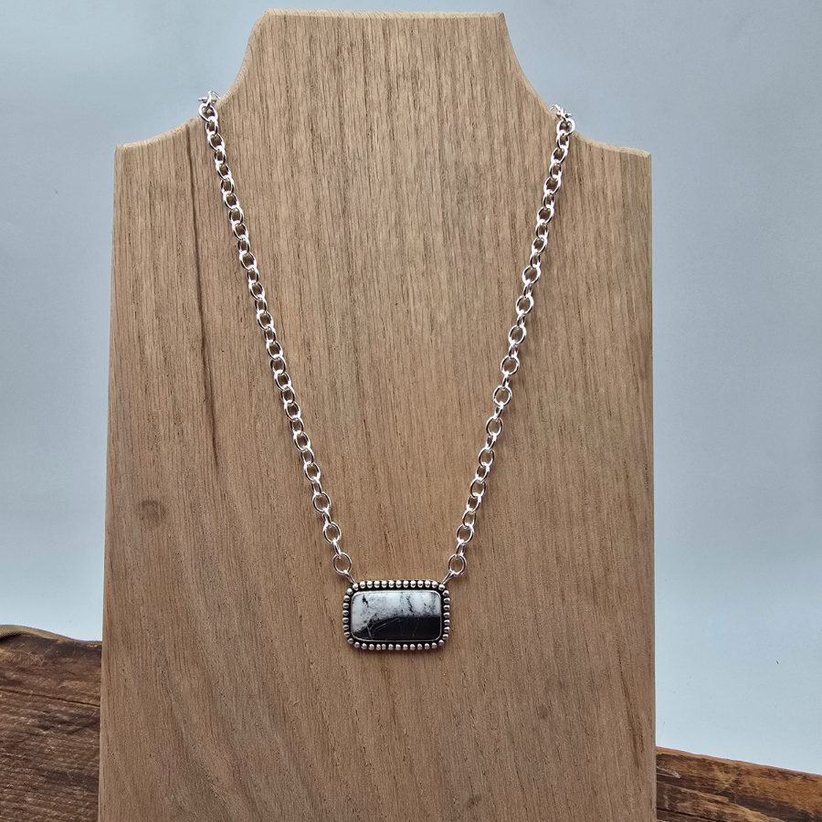 White Buffalo Bar Necklace