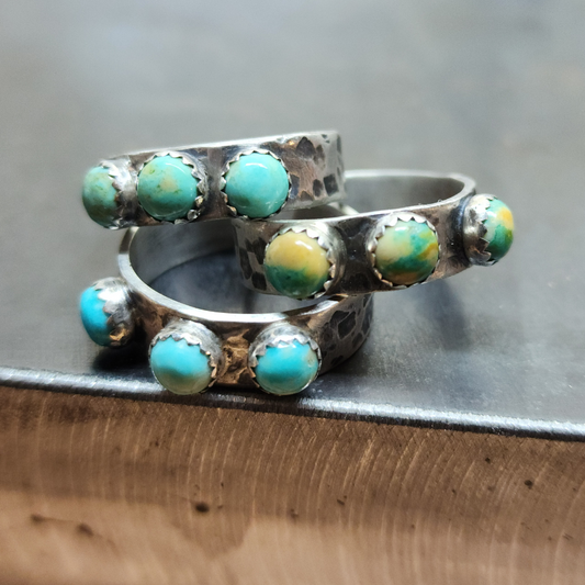 3 Stone American Mined Ring